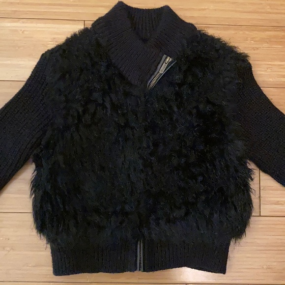 Ella Moss Other - Ella Moss Zipper Sweater Faux Fur -Size 4/5